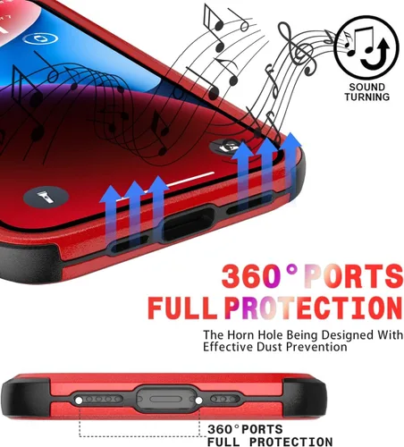 Miniatura 7 de Diverbox Funda para iPhone 14 [a prueba de golpes] [a prueba de caídas] [pantalla de vidrio templado + protector de lente de cámara], funda