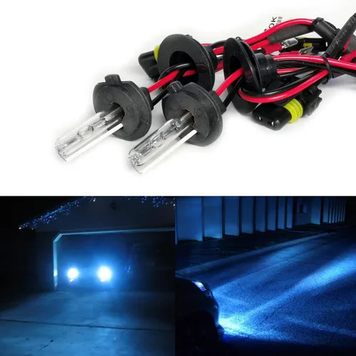 Miniatura 21 de Bombillas HID de xenón H1 AC de 35 W superbrillantes, lámpara de repuesto para faros delanteros, 10000 K, azul profundo, paquete de 2
