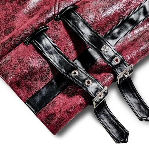 Miniatura 7 de Chaqueta steampunk de piel sintética para hombre, disfraz gótico victoriano