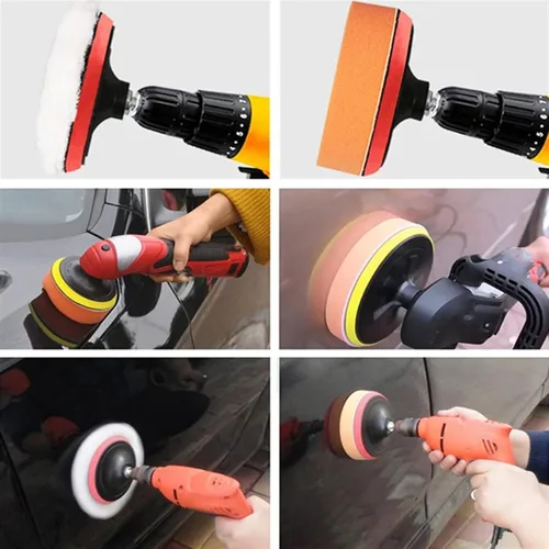 Miniatura 7 de 3 pulgadas 11 unids/set auto autoadhesivo pulir esponja cera rueda de lana disco de pulido almohadilla para pulidor automotriz taladro adaptador