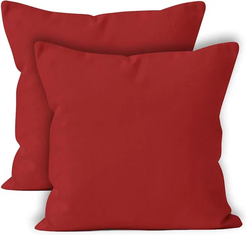 Miniatura 19 de Encasa XO Juego de 2 fundas de almohada de 12 x 12 pulgadas, color beige, sin rellenos, fundas de almohada de algodón para sala de estar, cama
