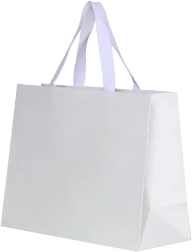 Miniatura 13 de 12 bolsas cuadradas de 9 x 7.9 x 9 pulgadas (7) bolsas de regalo cuadradas de tamaño mediano, blancas de fondo ancho, bolsas de papel resistentes