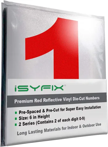 Miniatura 134 de iSYFIX Calcomanías de Números de Vinilo Verde Manzana – 1.5 Pulgadas Autoadhesivas (2 Juegos) – Calcomanía Premium Troquelada y Pre-espaciada
