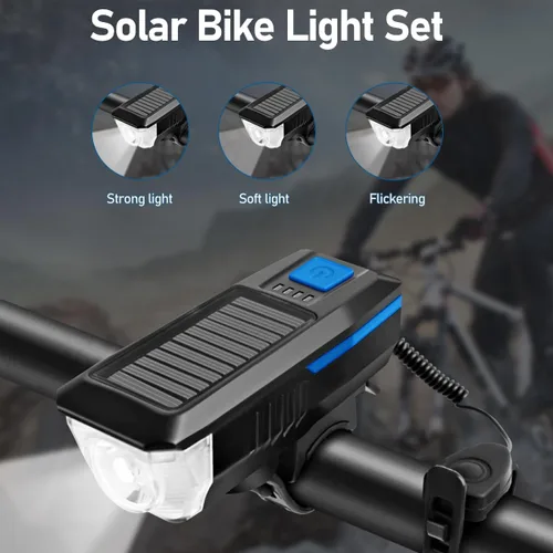 Miniatura 3 de LEDHOLYT Rechargeable Solar Bike Lights, Night Ultra Bright Bicycle Lights Azul