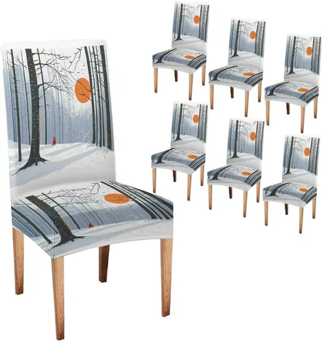 Miniatura 9 de CAPSCEOLL Fundas para Sillas De Comedor 4, Funda elástica para silla de comedor, lavable de elastano, fundas para sillas Parsons de cocina, Fundas
