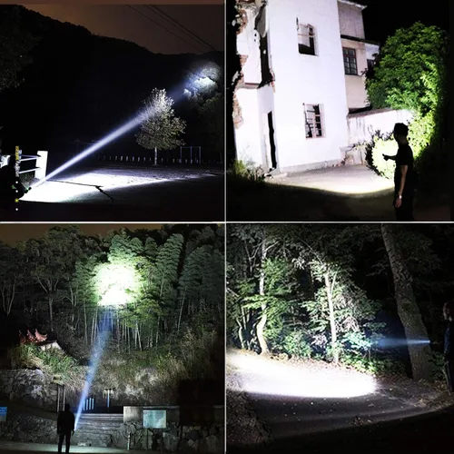 Miniatura 8 de Linternas recargables de 99,000 lúmenes, linterna LED súper brillante, altos lúmenes con cable USB, 5 modos, linterna impermeable, potente luz
