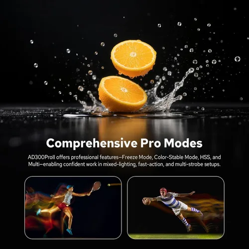 Miniatura 9 de Godox AD300 Pro II AD300Pro II - Estroboscópico flash para exteriores, 300 Ws 2.4G TTL 1/8000 HSS, 0.01-1.5s Reciclaje, 350 destellos de potencia
