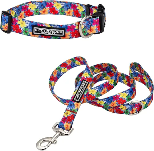 Miniatura 84 de Lucky Love Dog - Collar para perras pequeñas, diseño Blackbird de estampado alegre con flores de primavera y verano, talla XS