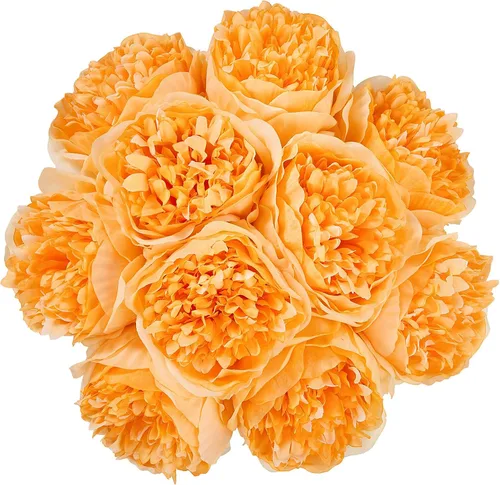 Miniatura 21 de U'Artlines 10 cabezas de peonías artificiales de seda, hojas y flores para decoración del hogar, oficina, bodas, fiestas, festivales y bares (negro)