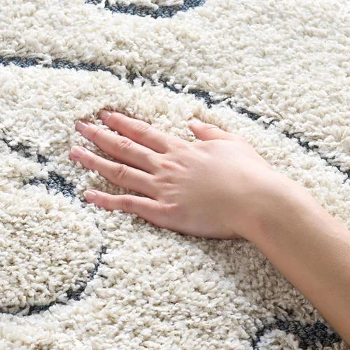 Miniatura 76 de SAFAVIEH - Alfombra de la colección Florida Shag - 10 pies redonda, color crema y beige, diseño de pergamino, no suelta pelusa y fácil de limpiar