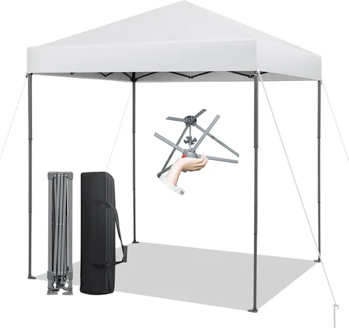 Tangkula Toldo Emergente de 6.6 x 6.6 pies, carpa de instalación instantánea para 1 persona con bloqueo central, protección solar UPF 50+, 8