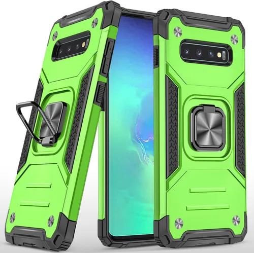 Miniatura 13 de Funda para Samsung Galaxy S10, de grado militar, a prueba de golpes, con soporte de soporte, soporte magnético integrado para montaje en coche