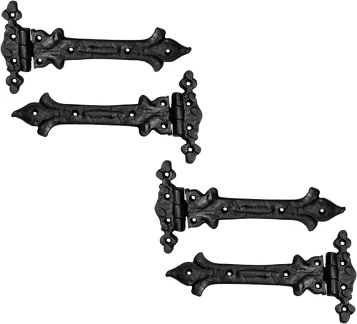 Miniatura 15 de Adonai Hardware Adonijah Bisagra falsa de aluminio para montaje frontal (6.5" x 12 Pack, Negro mate) para puertas de granero, puertas, armarios