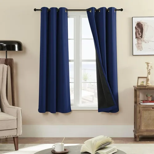 Miniatura 47 de Rutterllow - Cortinas 100% opacas, paneles de cortina con ojales, aislamiento térmico y bloqueo de luz para habitación y sala de estar
