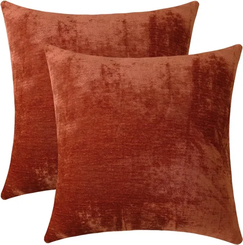 Miniatura 43 de Jeneoo - Fundas de almohada decorativas rojas brillantes de chenilla suave, fundas de cojín cómodas y sólidas para sofá de sala de estar