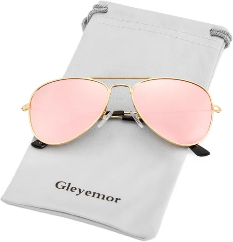 Miniatura 62 de Gleyemor Lentes de sol polarizados estilo aviador para niños y niñas, jóvenes, adolescentes, dos tamaños de 1.969 in y 2.047 in