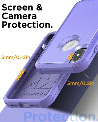 Miniatura 6 de AICase Funda resistente para iPhone X/XS, resistente de 3 capas de protección de grado militar, a prueba de golpes y caídas, para iPhone X/XS de 5.8