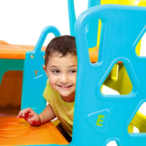 Miniatura 8 de Grow'n Up Climb 'n Explore Play Gym - Centro de actividades 4 en 1 para niños pequeños con tobogán, aro de baloncesto, túnel de gateo y pared