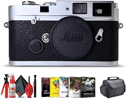 Leica Cámara de telémetro MP 0.72 (plateado) (10301) + software de fotografía Corel + estuche + trípode flexible + kit de limpieza