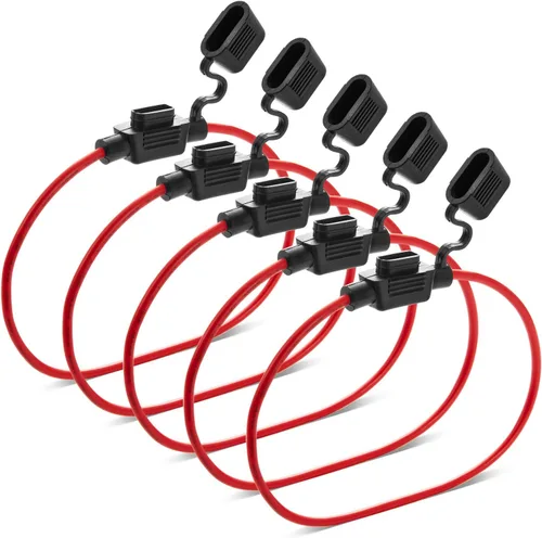 [Cable UL] Chanzon 5 unids 14awg ATM/Mini portafusibles impermeable en línea Marine r para fusibles de cuchilla 30A automotriz coche motocicleta