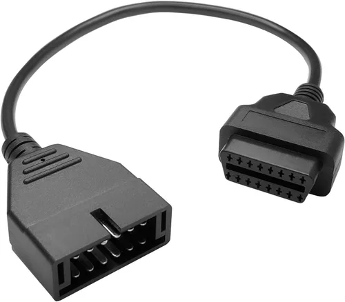 Adaptador OBD1 a OBD2: OBD1 12 pines a OBD2 Herramienta de diagnóstico del escáner de 16 pines Conector universal del cable del adaptador OBD II