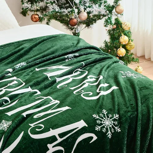 Miniatura 7 de Exclusivo Mezcla Manta de Navidad para sofá, manta suave y acogedora para invierno, manta decorativa con patrón de reno verde, 50 x 60 pulgadas