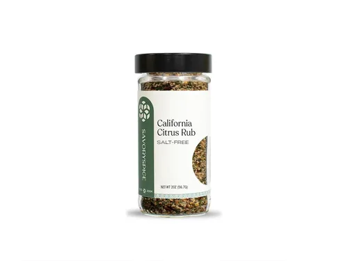Savory Spice California Citrus Rub (sin sal) - Mezcla de cítricos, pimientos y ajo - Masaje picante para asar a la parrilla para pollo, cerdo,
