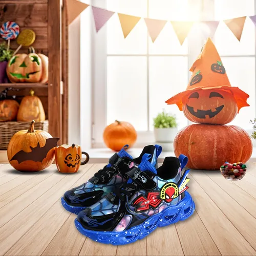 Miniatura 8 de RAYCHY Zapatos con luz LED para niños y niñas, ligeros, de malla, transpirables, para caminar