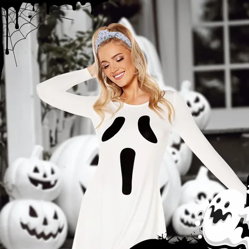 Miniatura 2 de YanJie Diademas anudadas de Halloween para mujeres y niñas, accesorios para el cabello espeluznantes de fantasma, calabaza, accesorios