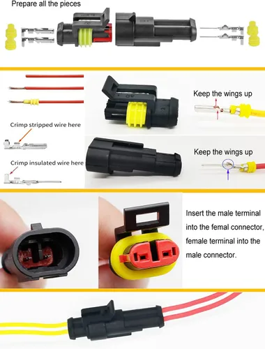 Miniatura 3 de 352 unids terminales de conector eléctrico impermeable Conectores de cable eléctrico automotriz Conector de 1/2/3/4 Pin con herramienta de crimpado