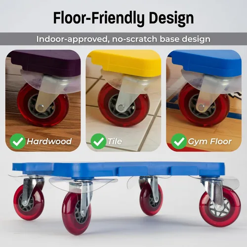 Miniatura 6 de Cosom Scooter Board, 16 Inch Premium Sit & Scoot Board with 4 Inch Non-Marring Performance Wheels, Double Race Bearings, & Safety Handles, Physical