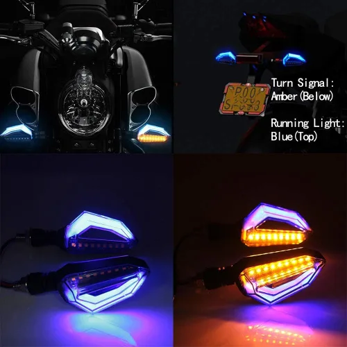Miniatura 4 de Luces LED intermitentes universales para motocicleta de 10mm. Luces delanteras y traseras para intermitentes de 12 LED