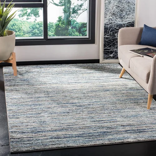Miniatura 6 de SAFAVIEH Galaxy Collection - Alfombra de pasillo, 2 pies 3 pulgadas x 6 pies, color azul y gris, diseño moderno, no desprende pelusa y de fácil