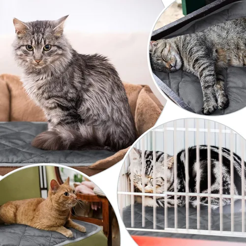 Miniatura 13 de Paquete de 4 Almohadillas Autocalentables para Gatos, Alfombrilla Autocalentable para Perros que Refleja el Calor Corporal, Almohadilla Térmica