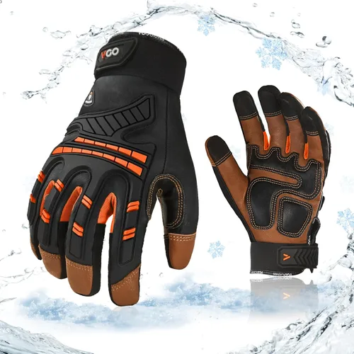 Miniatura 7 de Vgo... -4 ℉ o superior Guantes mecánicos resistentes al agua para invierno de alta destreza, antivibración, antiabrasión, pantalla táctil