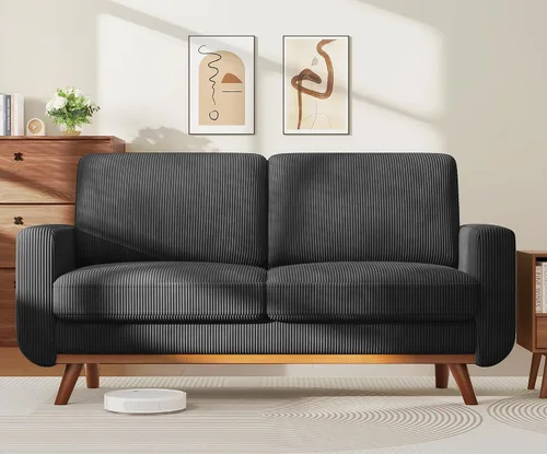 Miniatura 70 de Vesgantti Sofá modular en forma de U de 119 pulgadas, sofá modular de pana con asiento profundo y soporte de resortes, sofá convertible con 2 Beige
