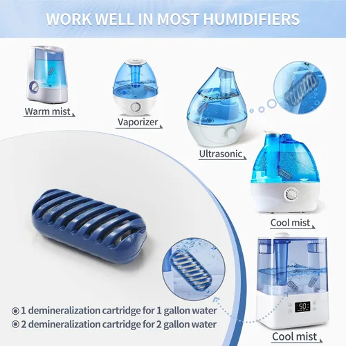 Miniatura 3 de [Mejorar] Paquete de 20 cartuchos de desmineralización para humidificador compatibles con HoMedics Total-Comfort Humidificador ultrasónico