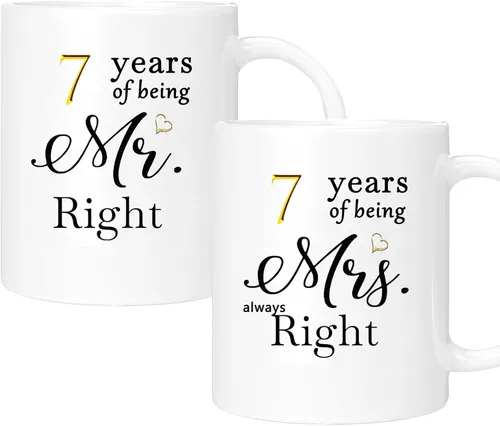 Miniatura 48 de Juego de 2 tazas de café para el 37 aniversario, regalos de boda para parejas, padres, abuelos, hombres, mujeres, marido, esposa, él, ella, caja