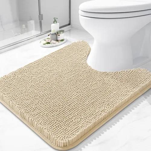 Miniatura 17 de Arotive Alfombras de baño de felpilla extrasuaves y absorbentes, de 24 x 16 pulgadas, lavables a máquina, parte trasera de goma antideslizante