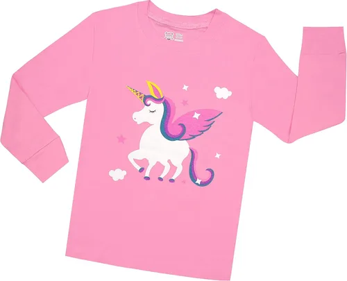 Miniatura 3 de Pijama para niña pequeña, con caballo, 100 % algodón, talla de 2 a 12 años, Navidad