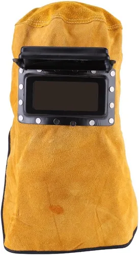 Miniatura 8 de Máscara de casco de soldadura con lente, sombrero de trabajo con capucha de soldadura de cuero, máscara de casco de soldadura ajustable, absorción