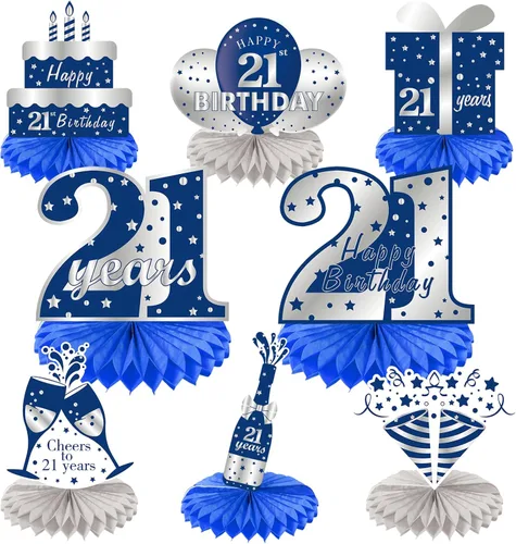 Miniatura 10 de 8 piezas de decoración de cumpleaños número 18, centro de mesa para fiesta, suministros de decoración de cumpleaños número 18, centros de mesa