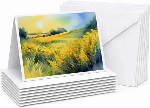 Miniatura 23 de Caroline's Treasures DAC1709GCA7P - Tarjetas de felicitación y sobres de arándanos de Texas en acuarela, paquete de 8 tarjetas en blanco con sobres