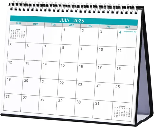 Calendario de escritorio 2026-2027 – Calendario de escritorio de julio de 2026 a diciembre de 2027, calendario de 10 x 8.3 pulgadas, calendario de