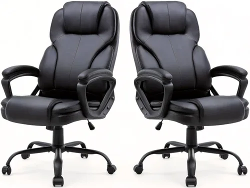 Miniatura 10 de Shintenchi Silla de oficina ejecutiva de respaldo alto, silla ergonómica de escritorio de PU para computadora con inclinación de 3 niveles