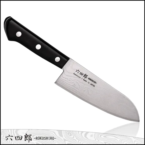 Miniatura 2 de Santoku Cuchillo de cocina martillado de damasco VG10 de 6.7 pulgadas, 37 capas, hoja forjada de acero inoxidable de alto carbono