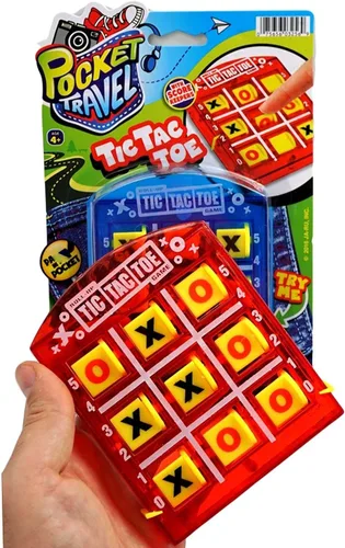 Miniatura 4 de JA-RU Mini juegos de mesa clásicos portátiles de Tic Tac Toe (paquete de 1) para niños. Juegos de viaje de tamaño pequeño. Relleno de calcetín
