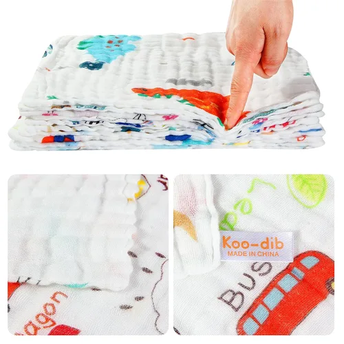 Miniatura 5 de Paños de muselina para bebé, toallas y paños para recién nacidos, artículos esenciales imprescindibles para lavar ropa suave para bebé, paños