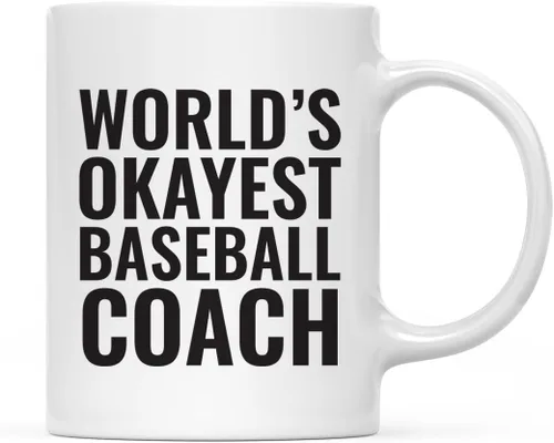 Andaz Press Taza de café de 11 onzas, regalo de broma para profesores, entrenador de béisbol más bueno del mundo, paquete de 1, taza de café
