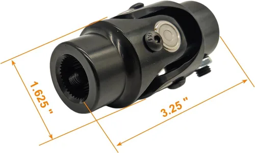 Miniatura 4 de 3/4" 36 Estrías X 3/4" DD Eje de Dirección Junta U Junta Universal Simple Acoplamiento (Negro, 3-1/4" de Longitud)